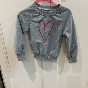 Gray Kids Sweatshirt with Red Heart Design 12m